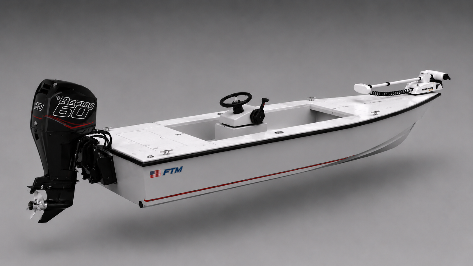 Scoughxxuene 2.0 concept rendering with USA stripe and Full Throttle Marine branding